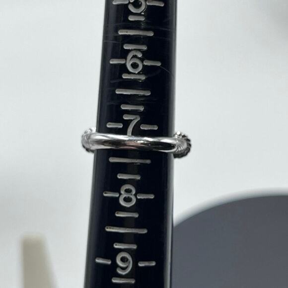 Judith Ripka Dangle Heart Charm CZ Diamonique Sterling‎ Silver Ring Size 7 - Picture 16 of 16